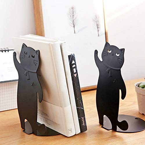ねこのブックエンド Amazon.co.jp: ブックエンド 本立て 黒ねこ ネコ 金属製 卓上